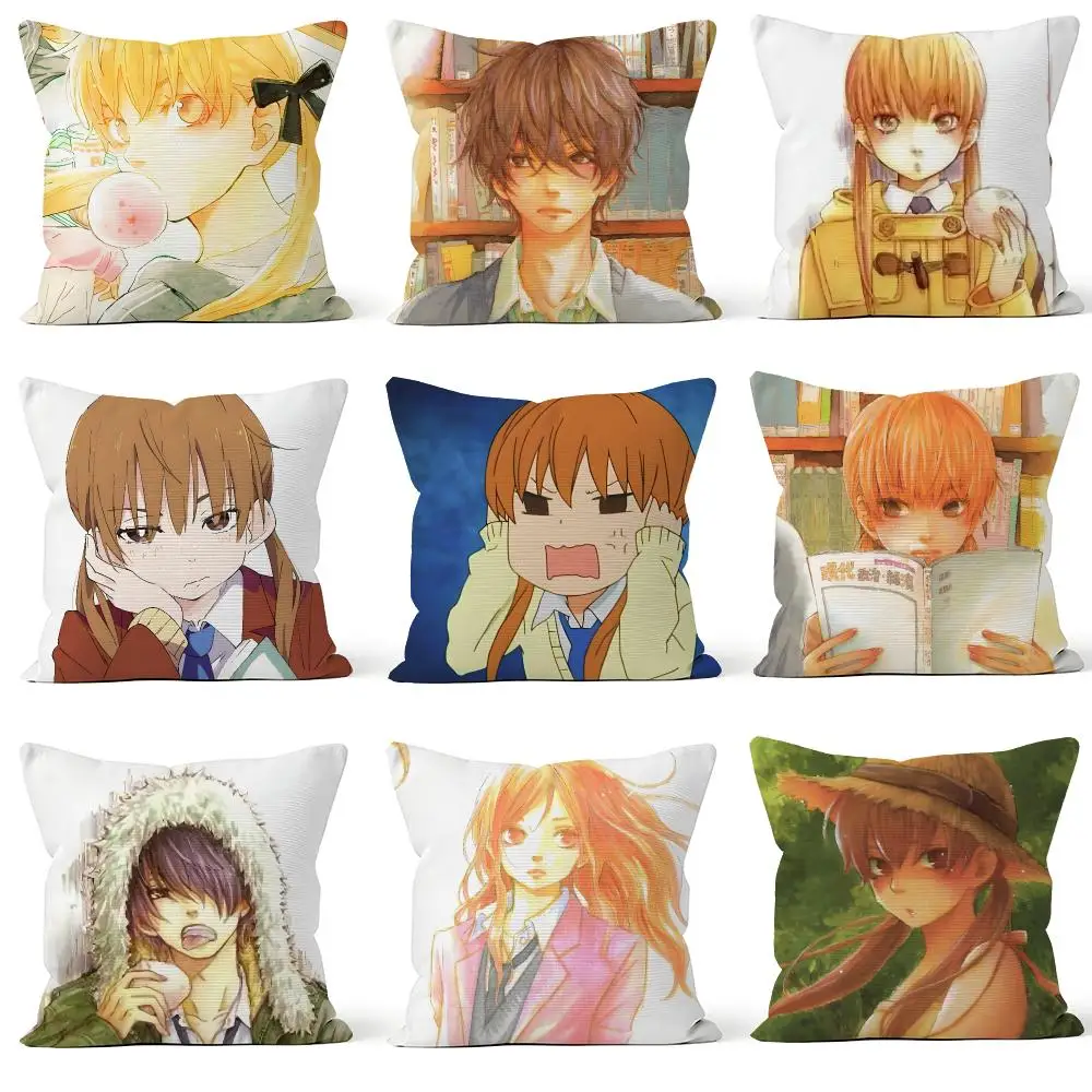 Anime My Little Monster Shizuku Haru Cushion Cover Throw Pillow Soft Short Plush Cozy Durable For Sofa Bedroom Home Decor Gift