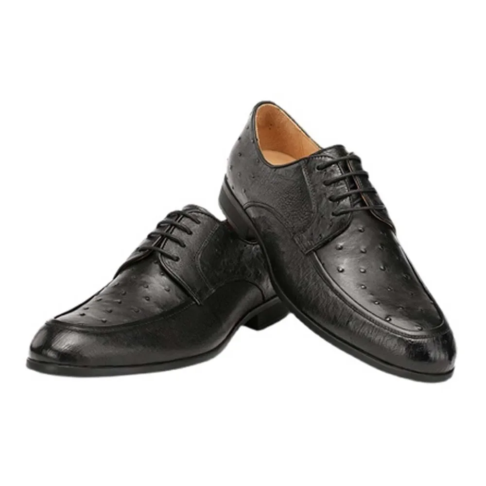 hulangzhishi new arrival  Ostrich leather  Men dress shoes black  lace-up  office  business  leisure  formal shoes