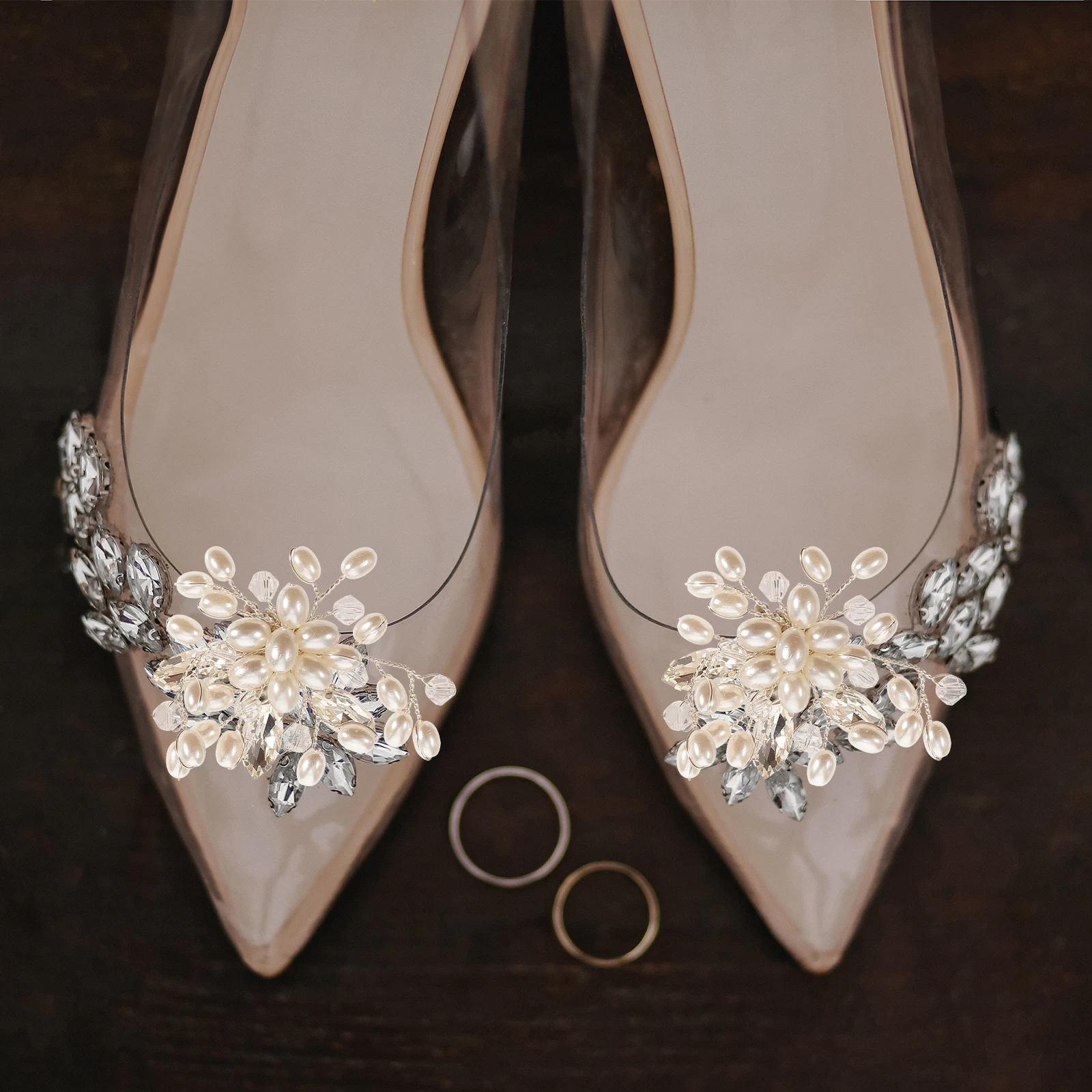 

2Pcs Elegant Rhinestone Shoe Clips for Pumps Bridal Shoe Decorations Women's Heel Charms Wedding Party Accessories