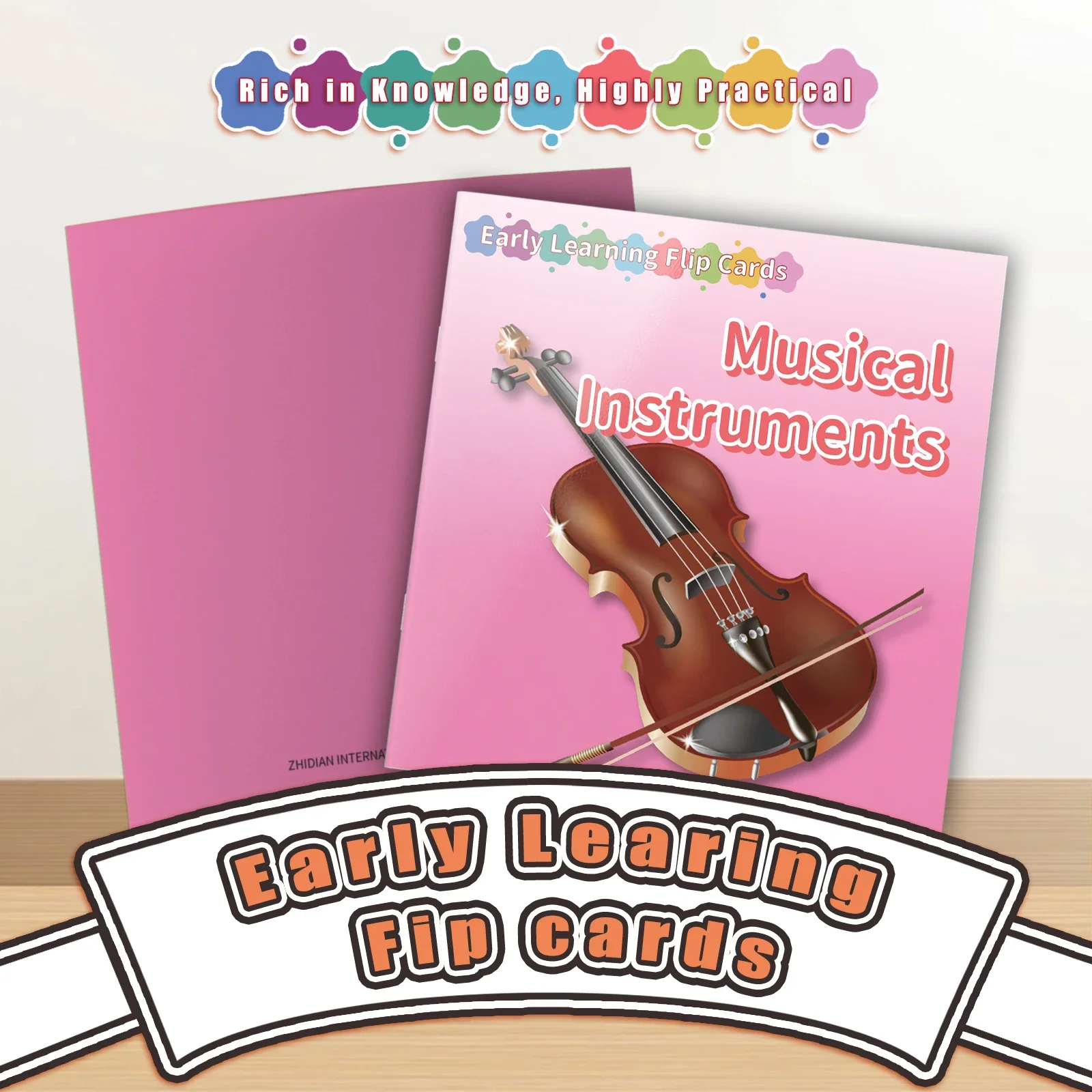 

Карточная книга на тему музыкальных инструментов - Карточная книга с живой знаниями для раннего обучения, образовательные открытки