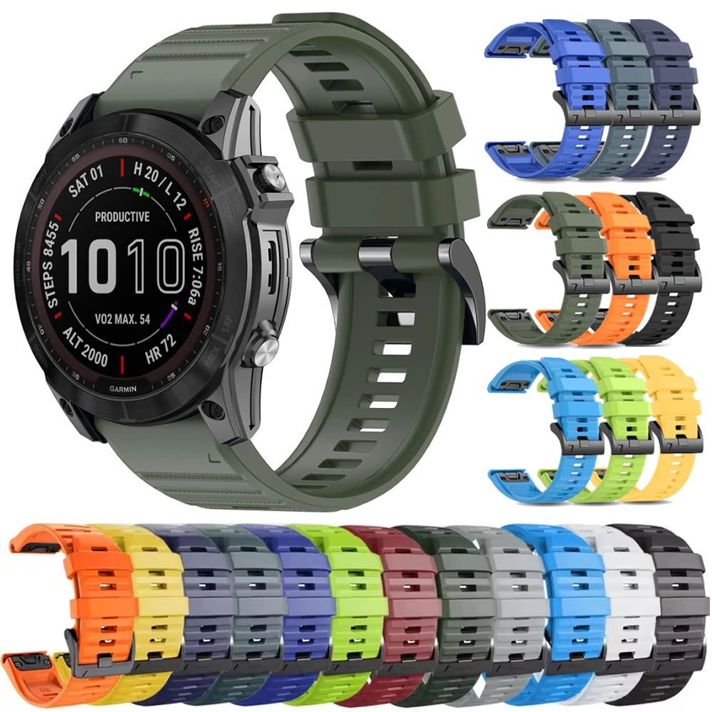 22 26MM Silicone Quick Release Strap For Garmin Fenix 8 Pro 7 7X 6X 6 Pro 5 5X Plus Epix Gen2 Forerunner 970 WatchBand Bracelet