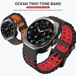 Marine Silicone Strap For Samsung watch Ultra 47mm No Gaps Sport Bracelet Silicone Band For Galaxy Ultra Watchband Straps