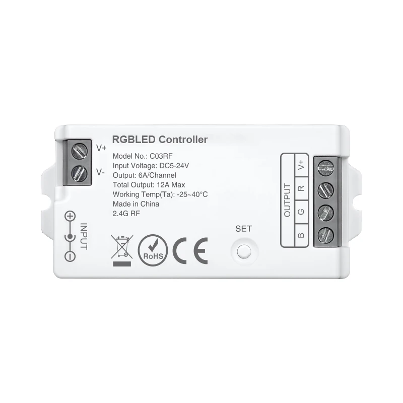 

C03RF C04RF C05RF 2.4GHz RGB RGBW LED Controller Brightness Adjustable Gateway for FCOB RGB LED light Strip DC5-24V Supporting