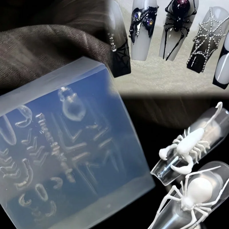 Silikon-Nagelkunstform 3D Spinnen Skorpione Krabben Insekten Detaillierte Form für Schmuckherstellung Transparente Einteilige Form – Detail 4