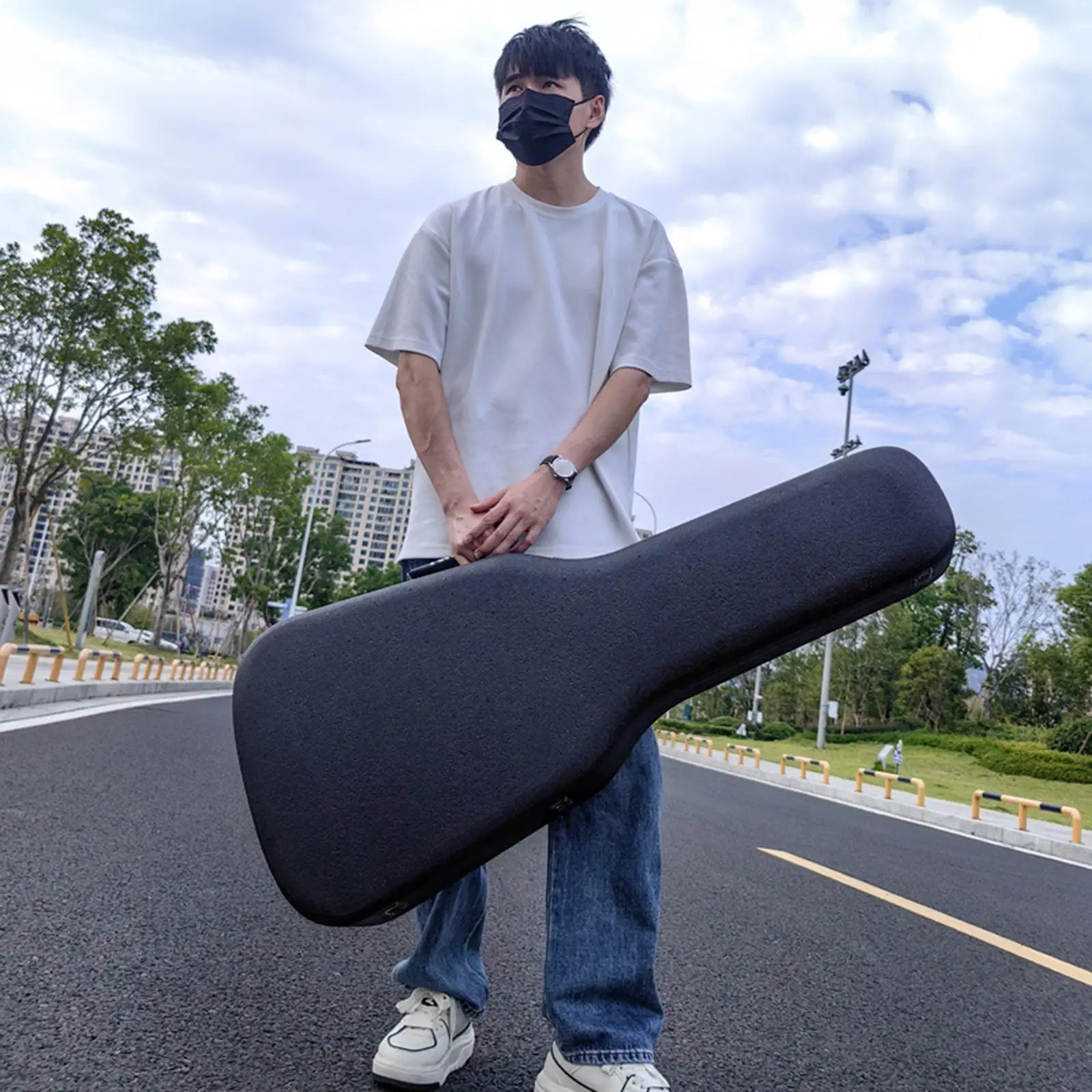 

Guitar Case with Handle Professional Handheld Travel Portable Waterproof Lightweight Dustproof Thickened Straps Gig Bag Backpack