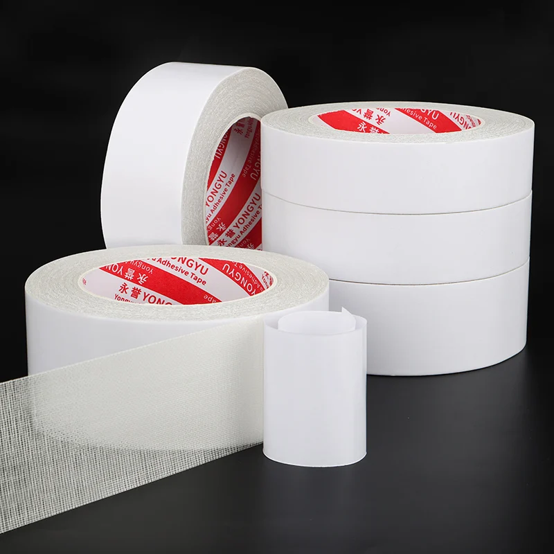 White Double-Sided Cloth Tape With High Adhesion For Wedding Exhibitions Hotel Decoration Fixed Carpets Splicing Doors