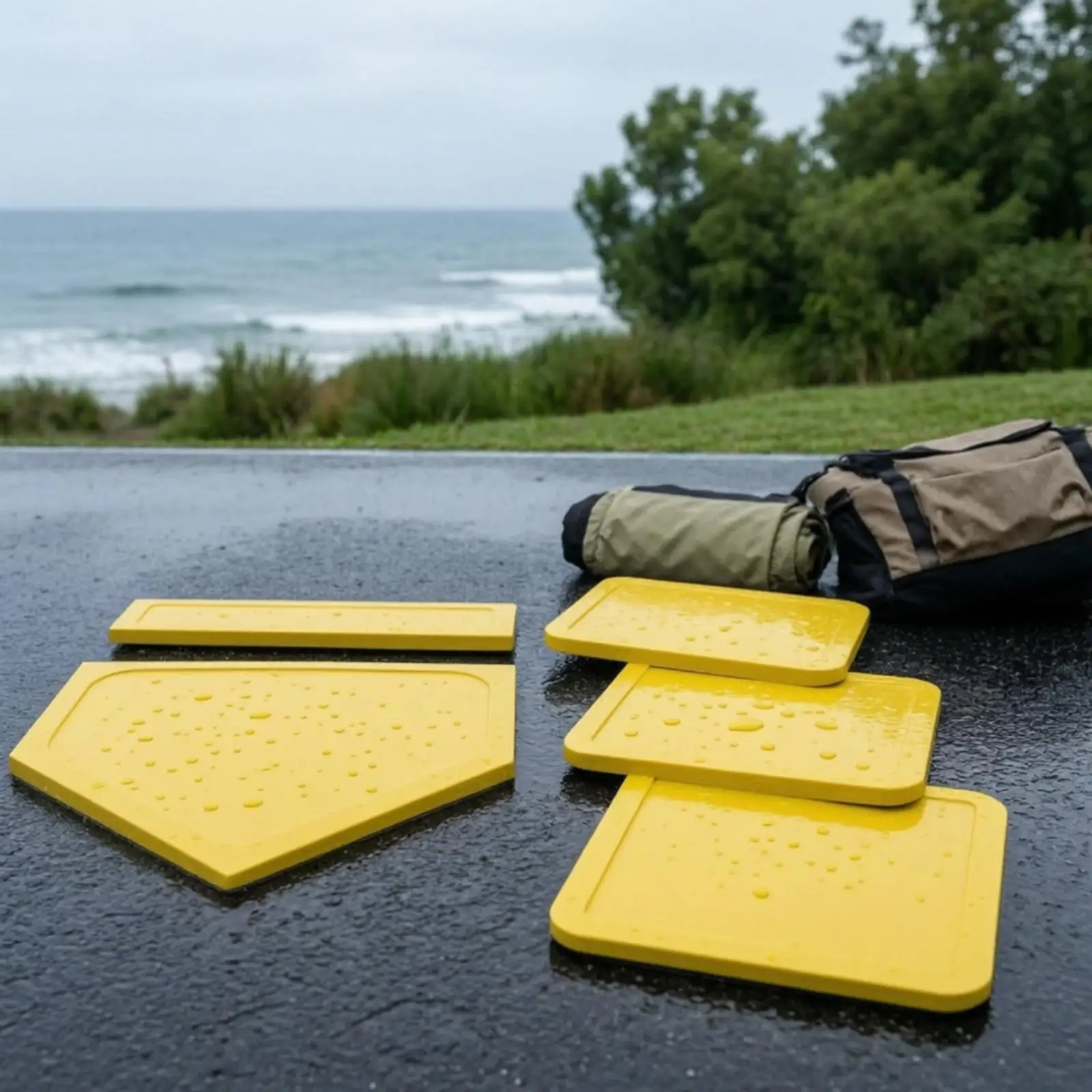 Baseball and Softball Field Gear Rubber Throw Down Base Kit Lightweight Portable Bases for Trainers and Clubs