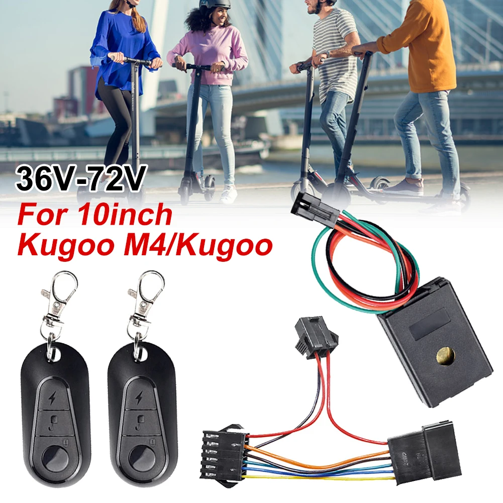 36V-72V Electric Scooter Alarm E-Bike Anti-Theft Device Remote Control for 10inch Kugoo M4/Kugoo Scooter Modified Vehicle Model