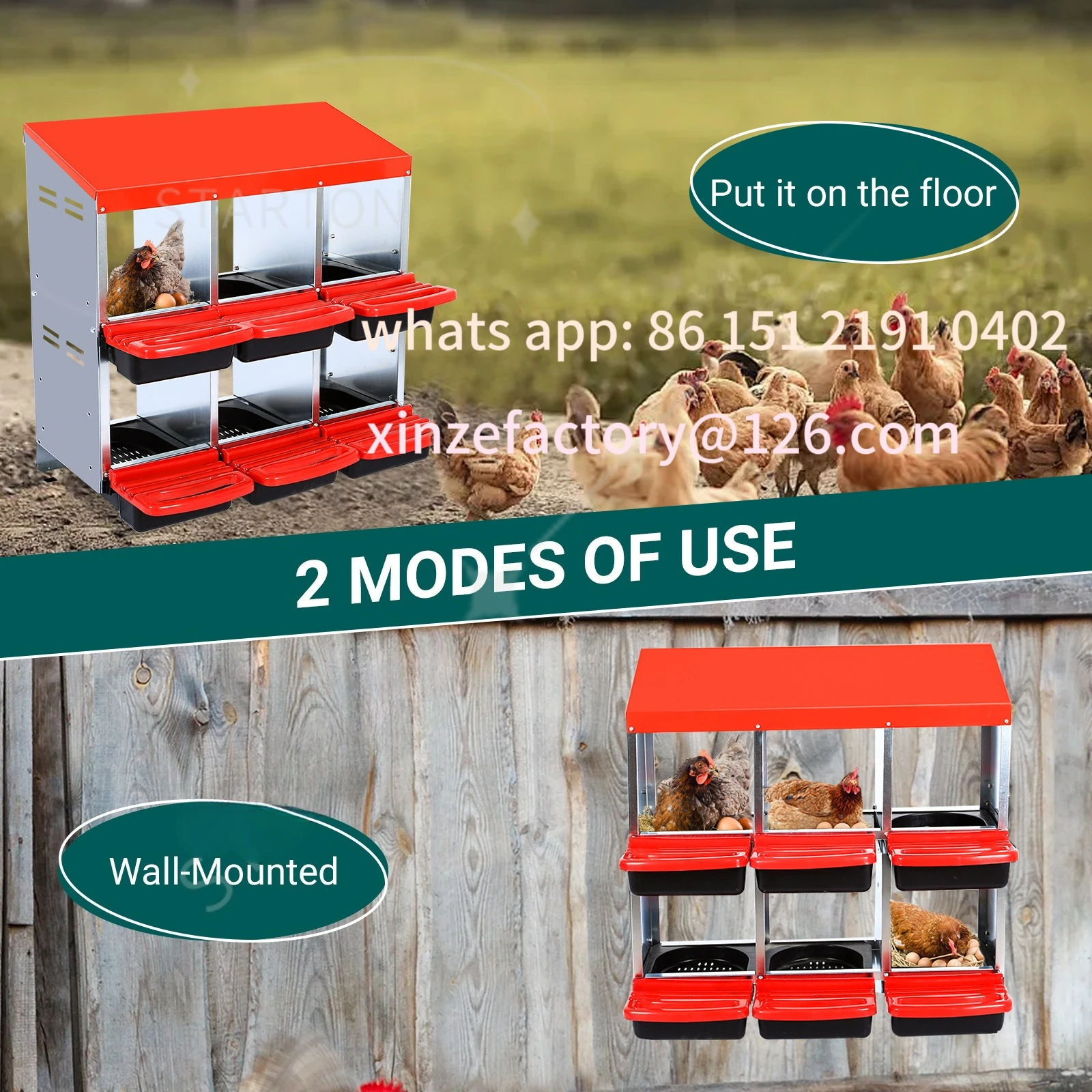 Customizable  Chicken Coop Nesting Box,Compartments Chicken Egg Laying Box, Chicken Nesting Box With Lid