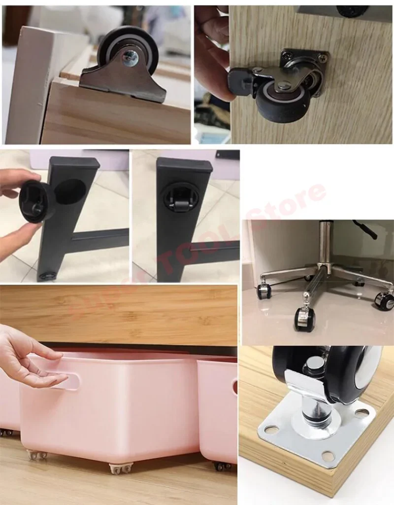 1/2Pcs 1.5 2 Inch Heavy Duty Swivel Fixed Brake Caster Wheels Low Noise Industrial Rollers for Trolley Furniture Sliding Door