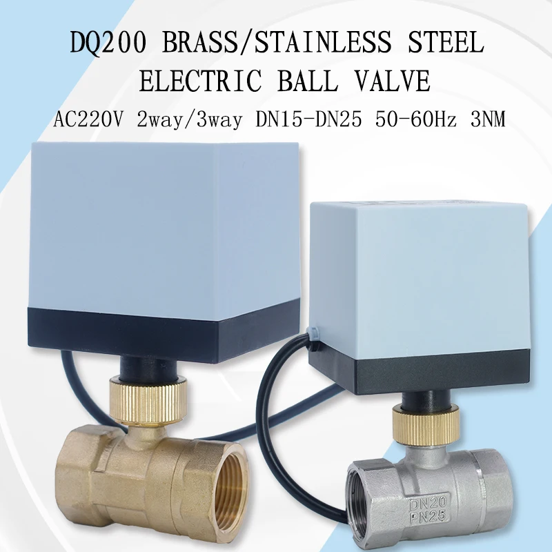 

1/2″3/4″1″2″Brass/Stainless steel Electric ball valve 2/3way normal open electric pipe water valve switch solenoid valve solar