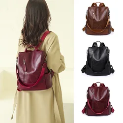 For Girls High Quality Leisure Shoulder Bag Sac A Dos Vintage Backpack Female Leather Bag Women's Backpack Fashion School Bag