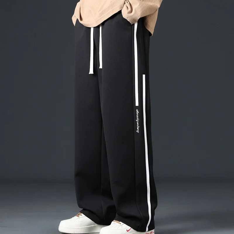 

Y2k Autumn High Street Fashion Tide Mop Floor Wide Leg Straight Pants Men Harajuku Loose Sports Heavy Sweatpants Casual Pants