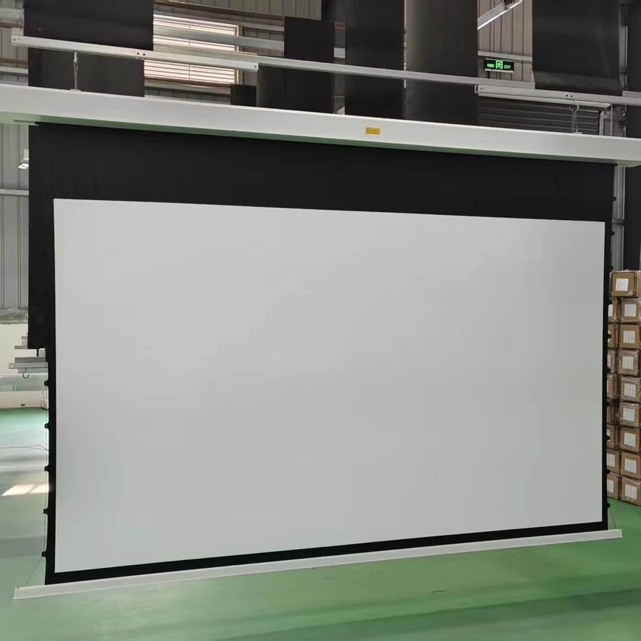 

Hot Trends 4K Matte White Recessed In-ceiling Electric Projector Screen Home Theater Format 16:9 Motorized Projection Screen