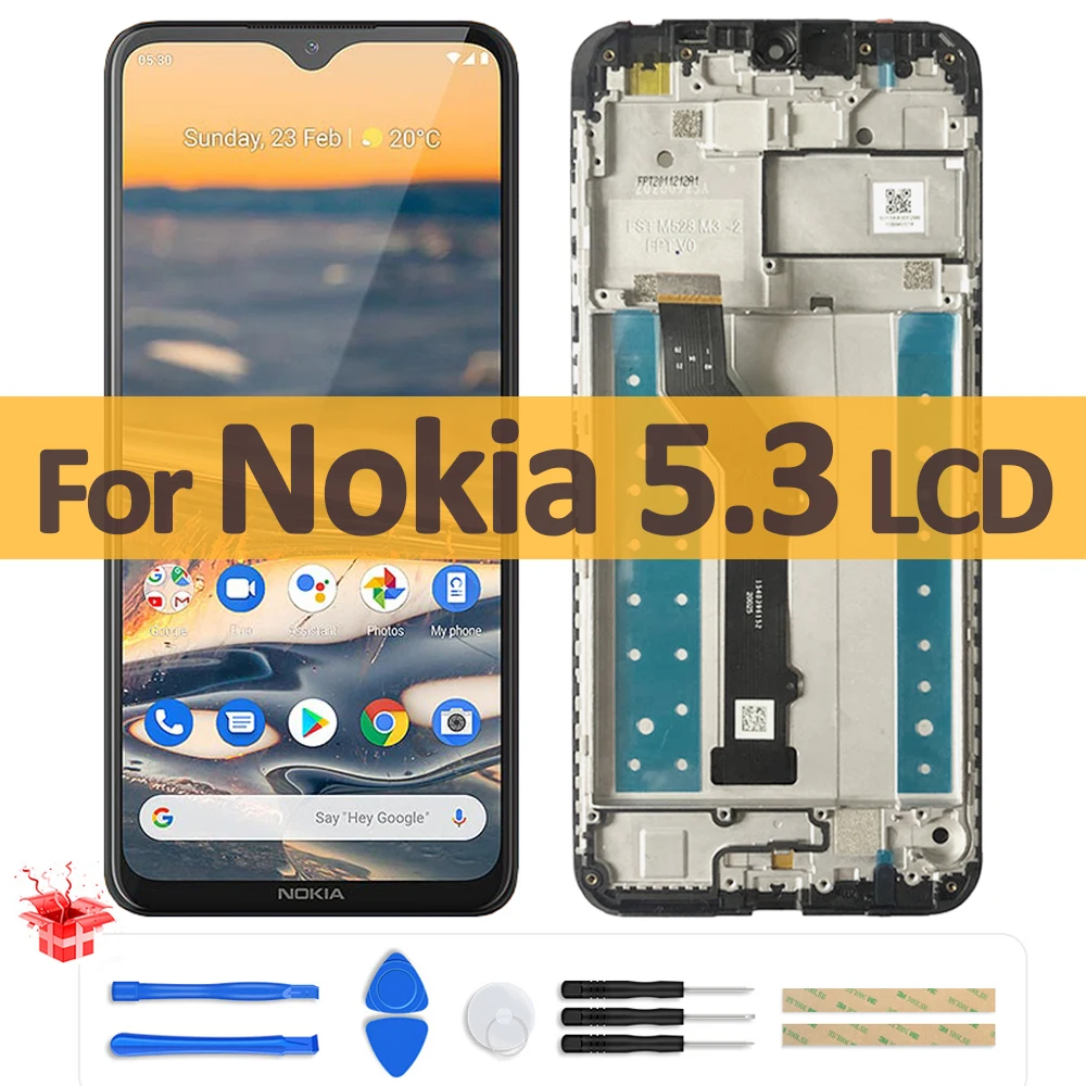 

6.55" Original For Nokia 5.3 LCD Display TA-1223 TA-1234 TA-1227 TA-1229 Touch Screen Digitizer Assembly For Nokia5.3 Display