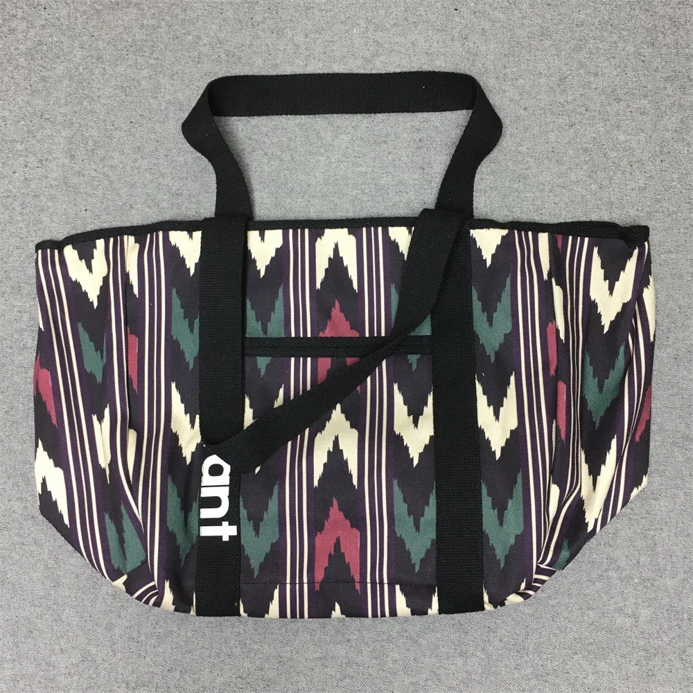 

Large Capacity Canvas Tote Bag for Commuters - Printed Shoulder Carryall, Spacious Mom Diaper Bag with Insulated Pockets