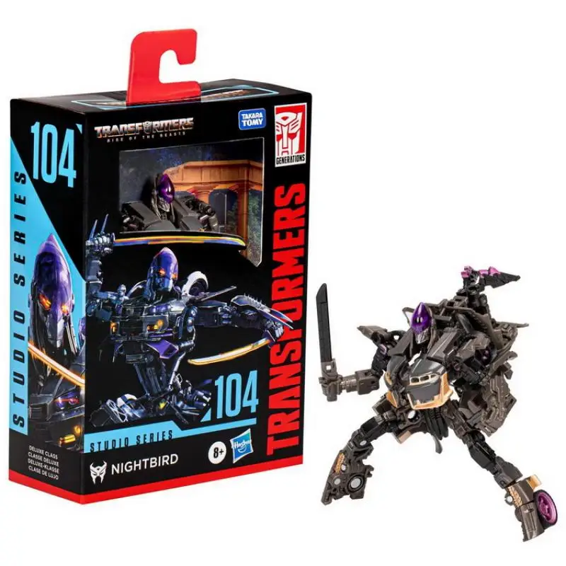 TAKARA TOMY Transformers Toys Studio Series Deluxe Rise of The Beasts 104 Nightbird Toy 4.5-inch Action Figure Gift SS104