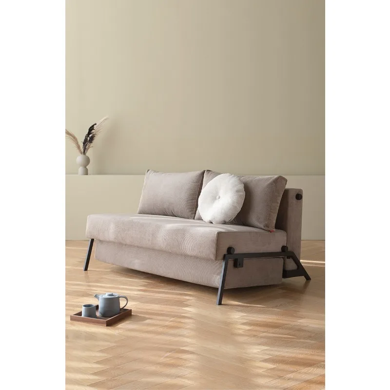 Study double fabric sofa bed, small apartment living room balcony foldable dual-purpose sofa