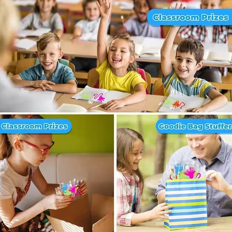 10-200 sztuk dziecięce lepkie dłonie zabawki elastyczny zając wielkanocny miękka lepka zabawka kreatywna ściana wspinaczka mała zabawka brokat prezent dla dzieci