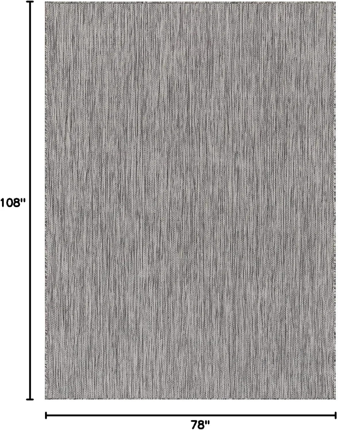 Indoor Outdoor Rug 6x9, Washable Outside Carpet for Patio, Deck, Porch, Solid Modern Area Rug, Water Resistant, Silver Gray