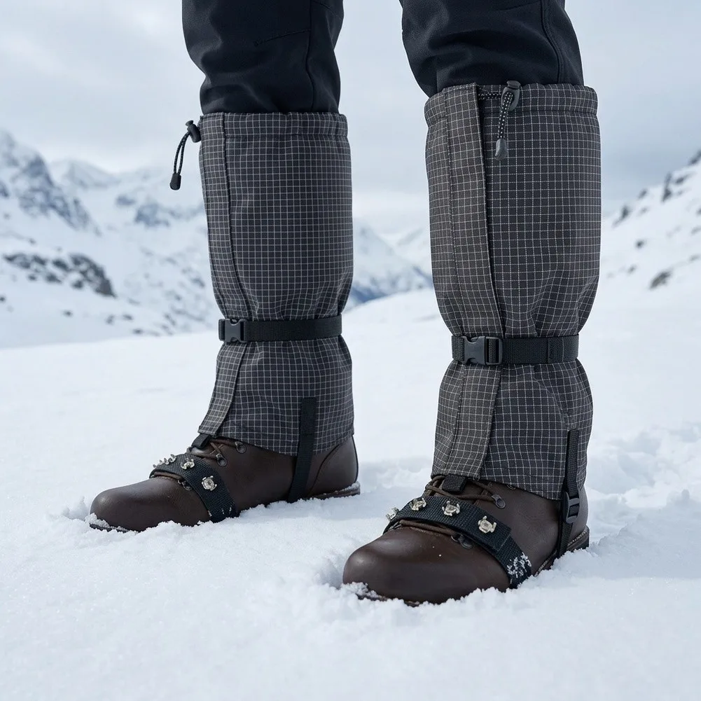 Water Resistant Hiking Gaiters Outdoor Snow Gaiters Shoe Covers And Crampons Gaiters For Snow Hiking Winter Camping Accessories