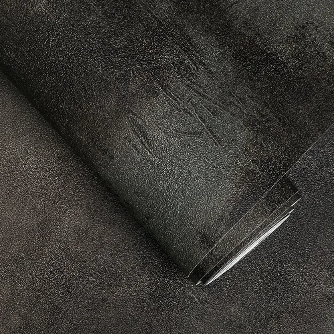 Black Vintage PVC Wall Paper Vinyl Concrete Wall Effect Wallpaper Retro Plain Texture Bedroom Living Room Background Home Decor