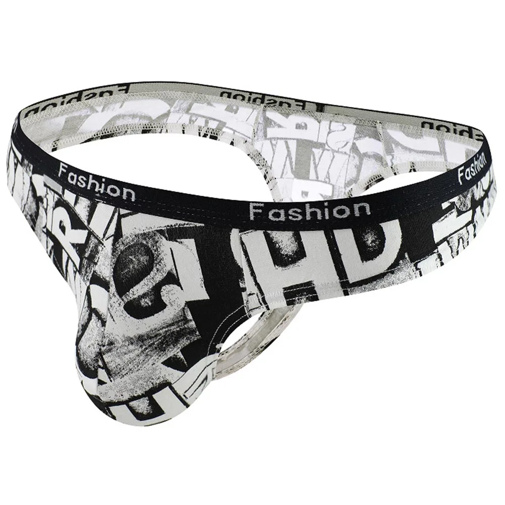 

Men's Thongs String Homme Sexy Fashion Letter Printed G-String Briefs Thong Lingerie Enhance T-Back Underwear Panties Underpants