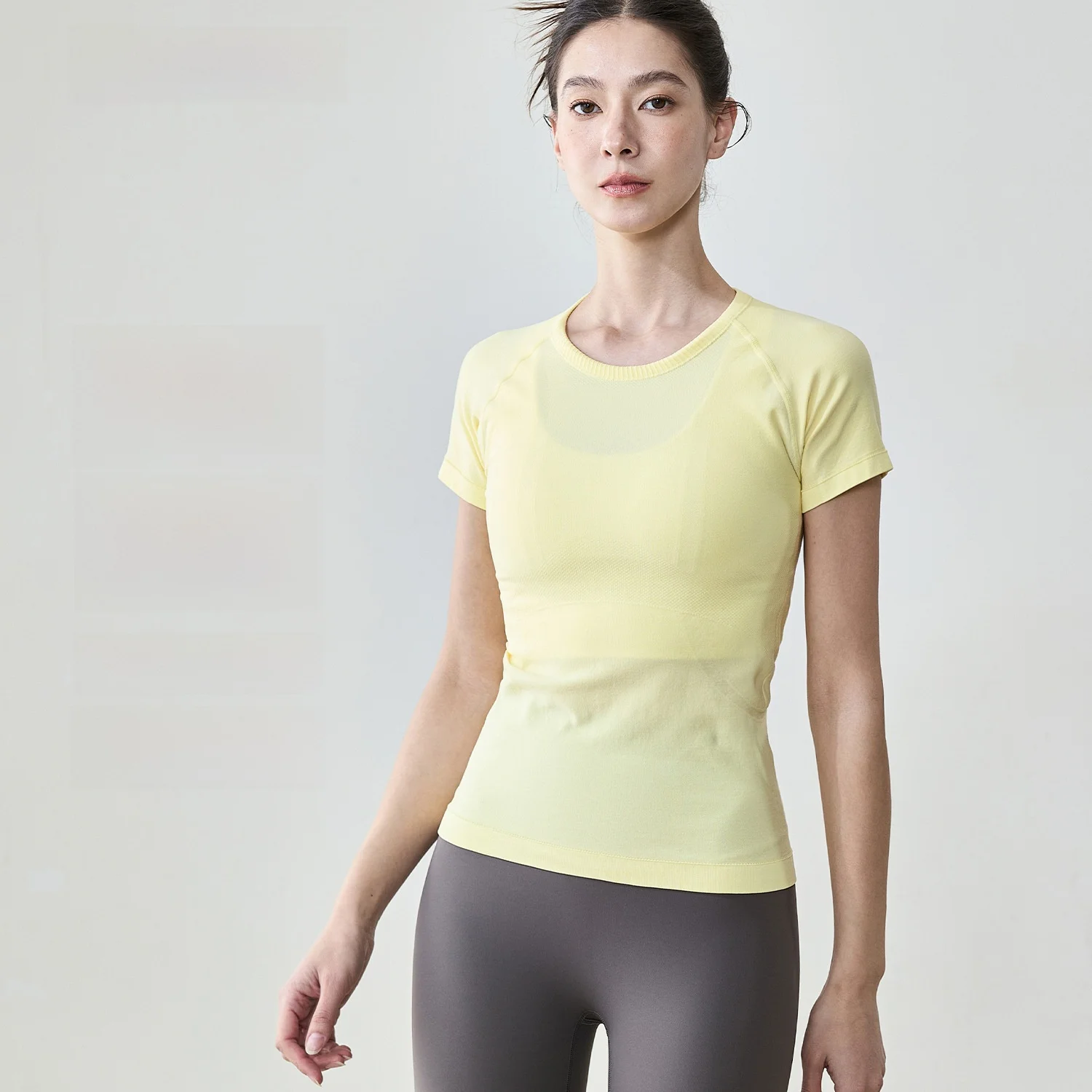 Top sportivo da yoga slim fit rotondo da donna Ne ort Sve Abbigliamento interno fitn traspirante con controllo della vita Sl Summer