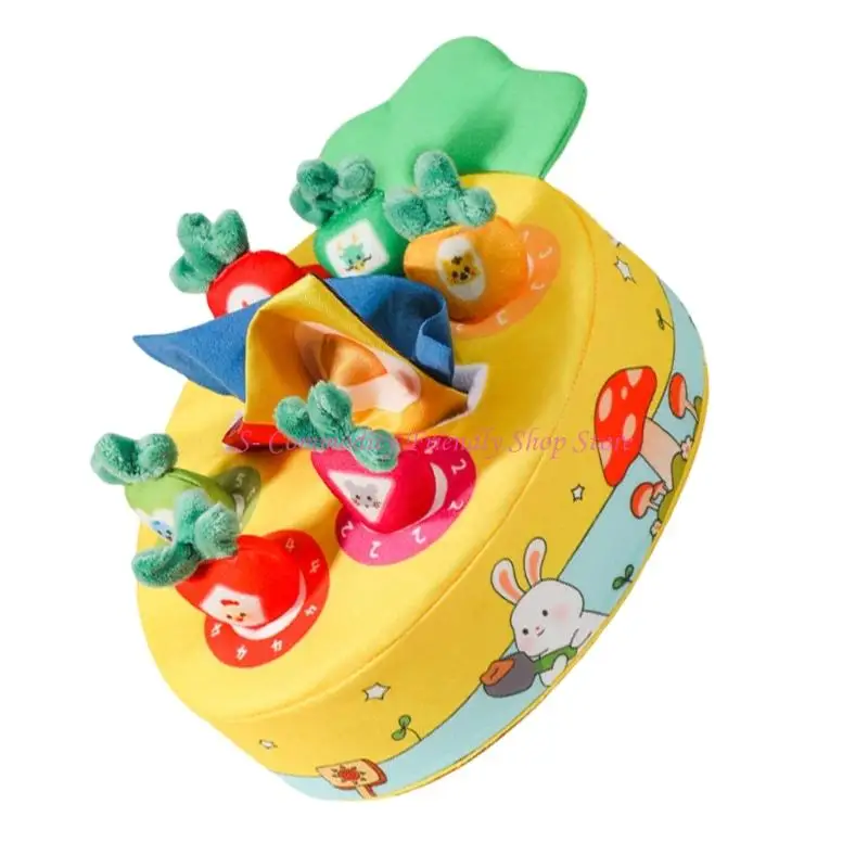 85AE Aprendizagem precoce Infantorial Brincho Crinkle Paper Plush Cenouts Tecidos coloridos