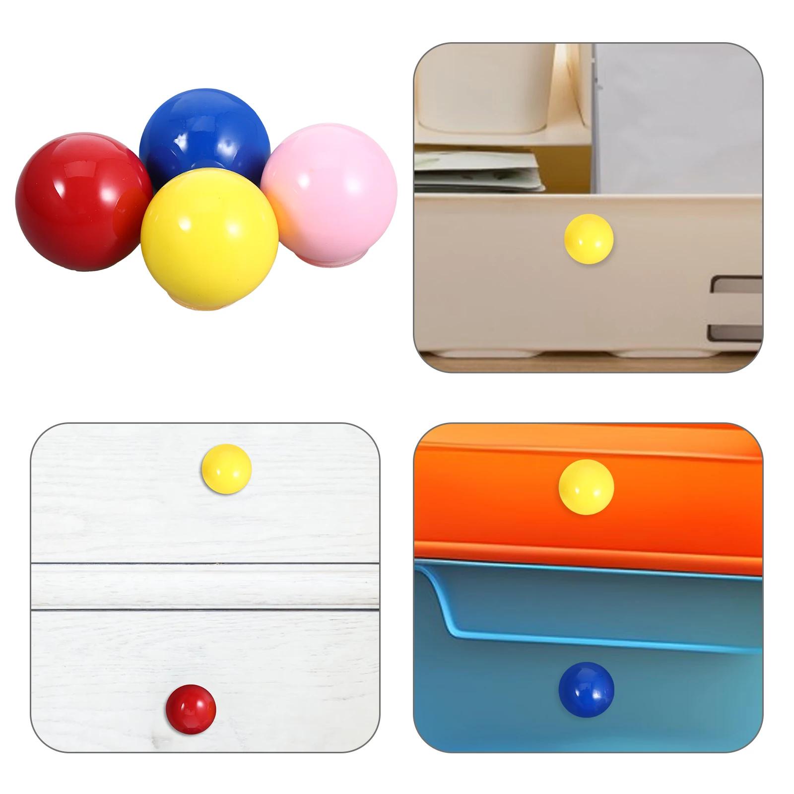 

8pcs Clown Nose Drawer Pulls Durable Easy Installation Variety Colors Kitchen Cabinet H les Closet Door Knobs Storage