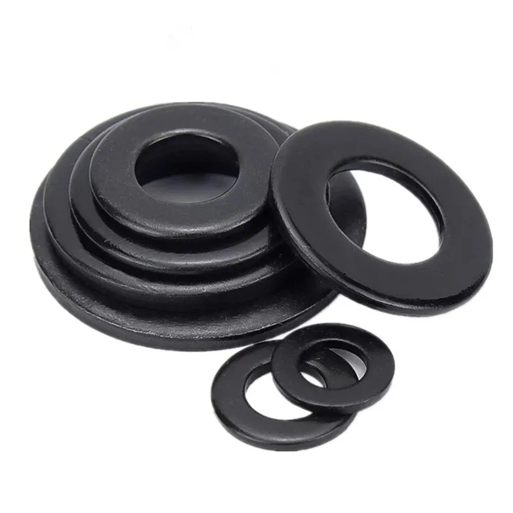 5/10/20/50/100/150 Pcs High Strength Black 304 Stainless Steel Enlarged Flat Washer M2 M2.5 M3 M4 M5 Thickness 0.5mm-0.8mm-2mm