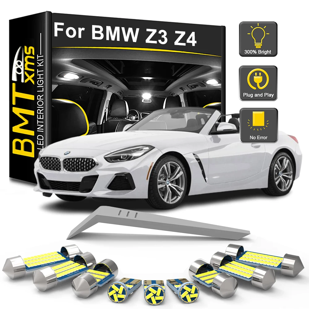 

BMTxms Canbus 10PCS For BMW Z3 E36 1995-1999 2000 2001 2002 2003 LED Interior Light Bulb Kit Car LED Reading Dome Map Trunk Lamp