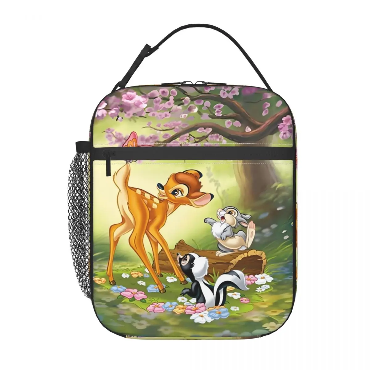 

Custom Bambi Bunny Thermal Insulated Lunch Bag Women Manga Resuable Lunch Box for School Office Outdoor Storage Food Tote Bags