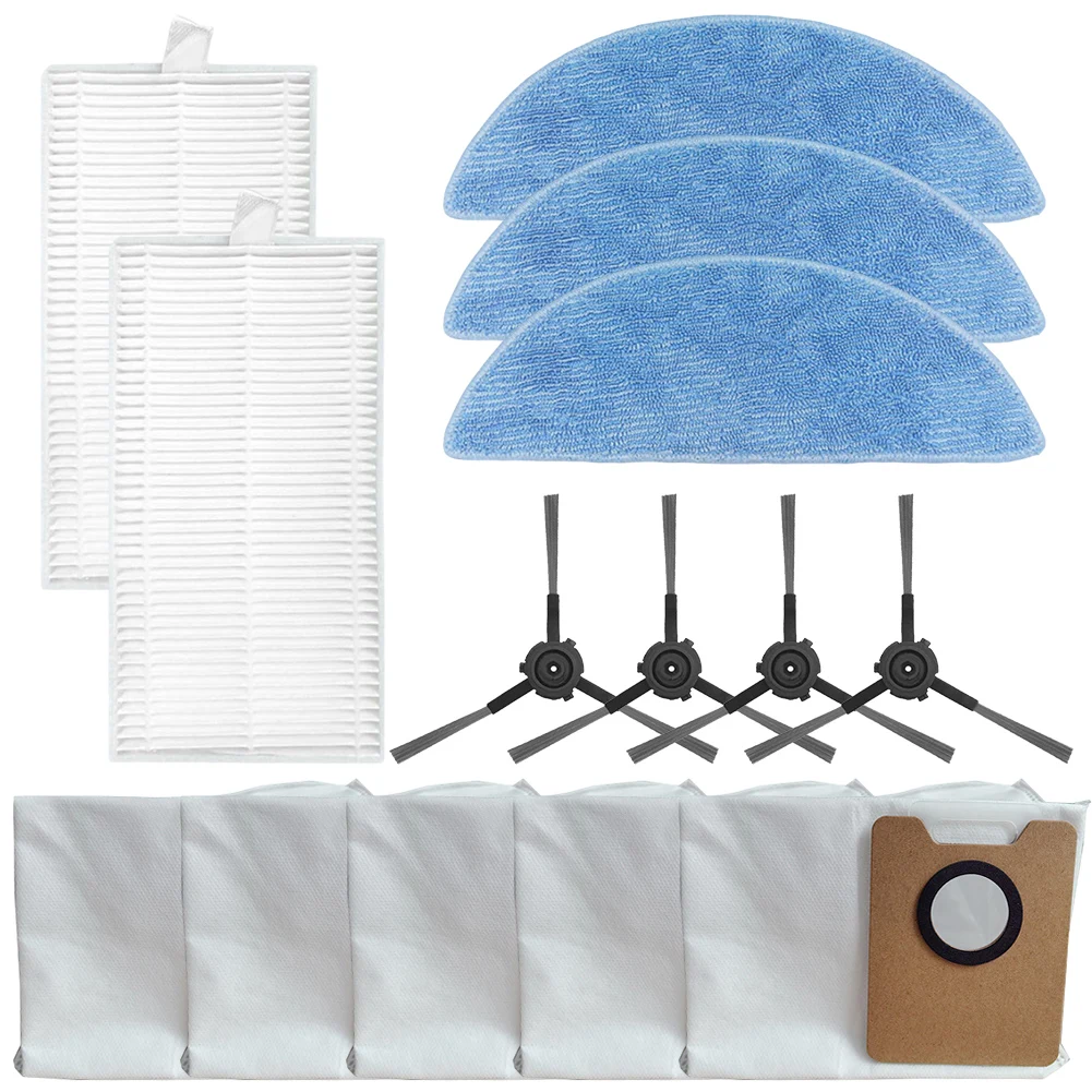 Essential Replacement Parts for ECOVACS Y1 Includes Filters Mop Cloths Dust Bags & Side Brushes for Optimal Use