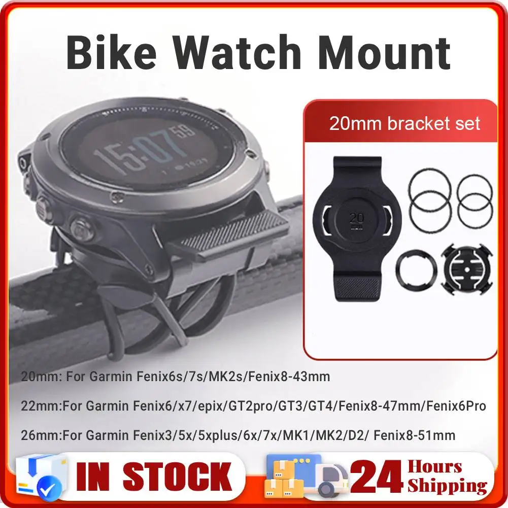 20/22/26mm Bike Watch Mount QuickFit Bicycle Speedometer Stand MTB Bike Stopwatch Base For Garmin Fenix3/5x/5xplus/6x/7x Accesso