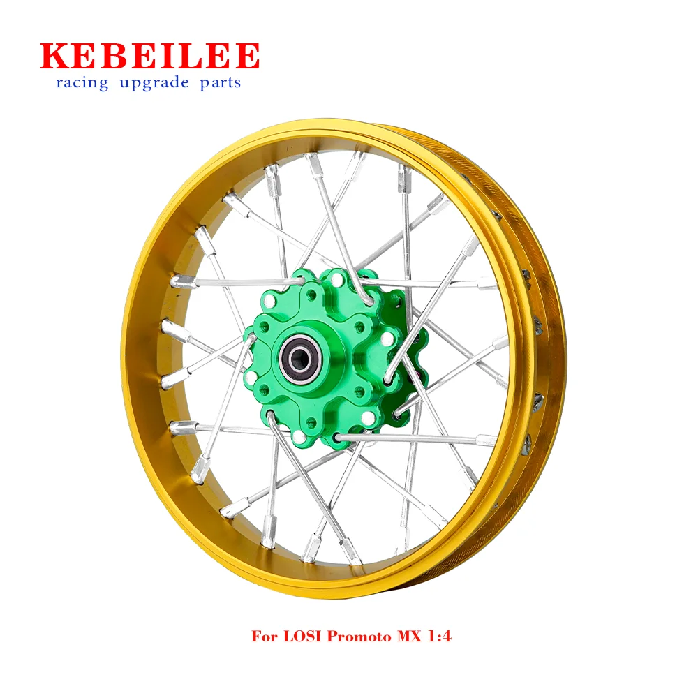 KEBEILEE CNC Aluminum Front Wheel V2 For LOSI Promoto MX motorcycle  1:4 Gold