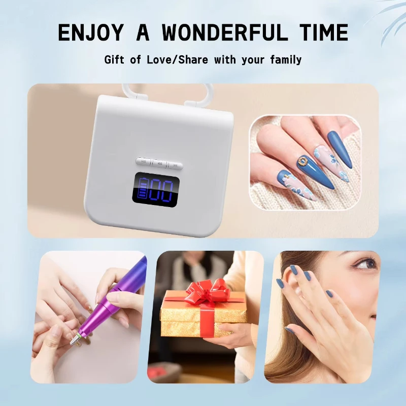 Professional 220W Gel Nail Dryer – Rechargeable Design with Intelligent Induction & 48 LED Beads