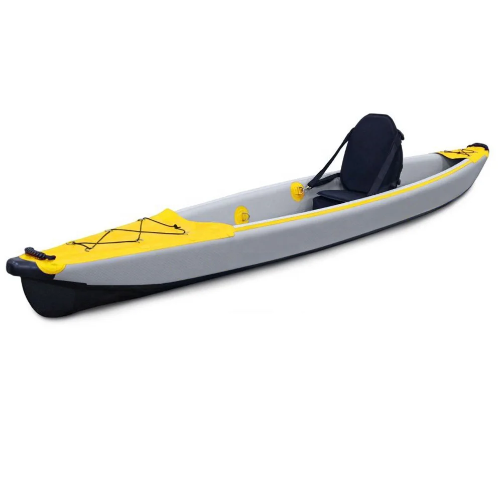 Single Person Inflatable Fishing Kayak Lightweight Portable Watercraft for Anglers