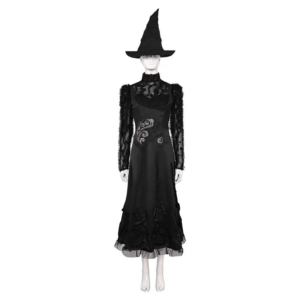 Elphaba Cosplay Wicked Disguise Costume Hat Witch Shirt Cap Outfits Adult Women Dress Halloween Carnival Party Suit