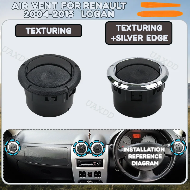 For 2004‑2013 Renault Logan Automotive A/C 2 Din AIR VENT Outlet Car Ventilation Equipment Air Conditioning Vent Grille Assembly