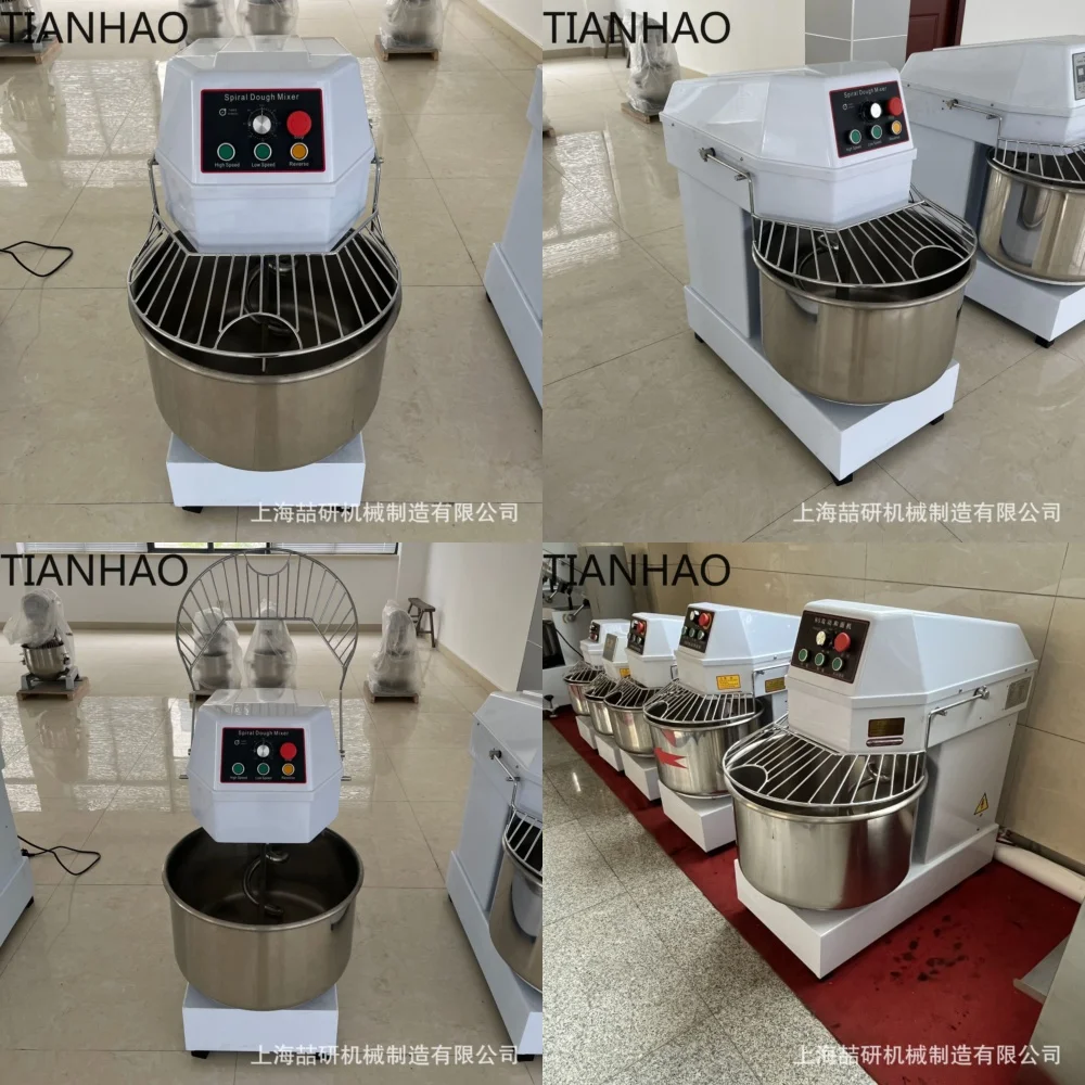Dual-Speed Dual-Action 50L 60L Commercial Dough Mixer Kneading Machine Convertible to Three-Phase Power
