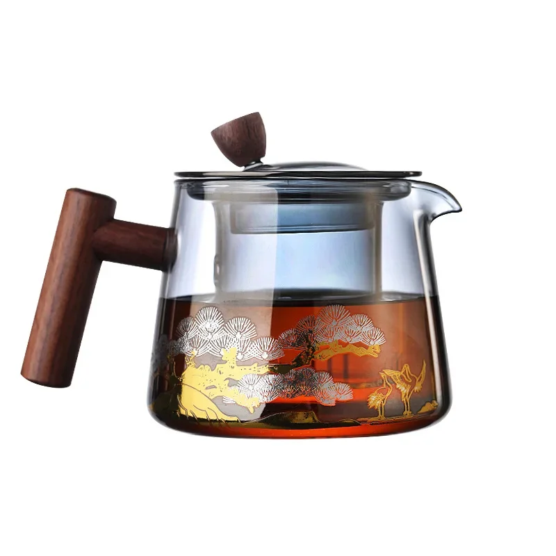 Japanese Teapot for Infusion Glass Tea Pot High Temperature Resistant Glass Teapot Puer Tea Brewing Kettle Pu Erh Gaiwan Set Cup