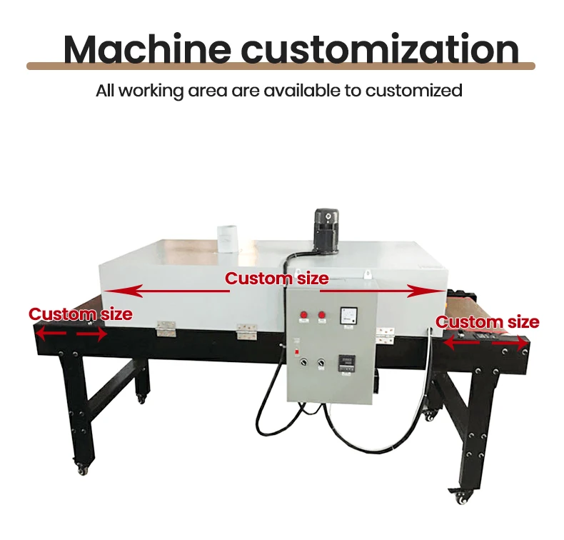 UV Curing Machine with Conveyor Tunnel Dryer for Screen Printing Industrial Textile Printing and Post Press Curing System