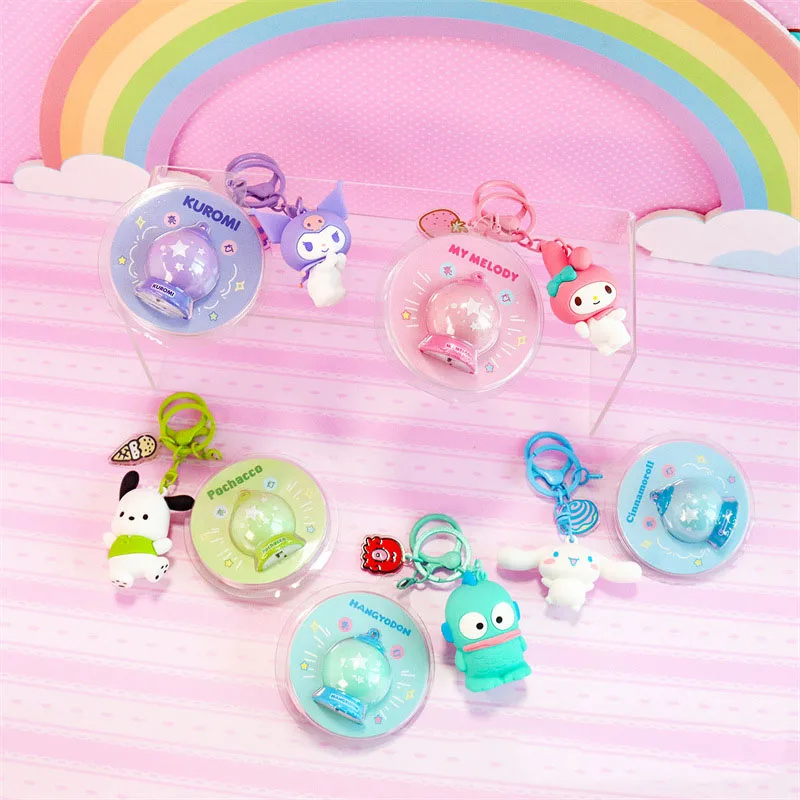 Sanrio Sparkling Planet portachiavi Cartoon Cinnamoroll portachiavi per bambini Pochacco zaino pendenti studenti Festival regali giocattoli