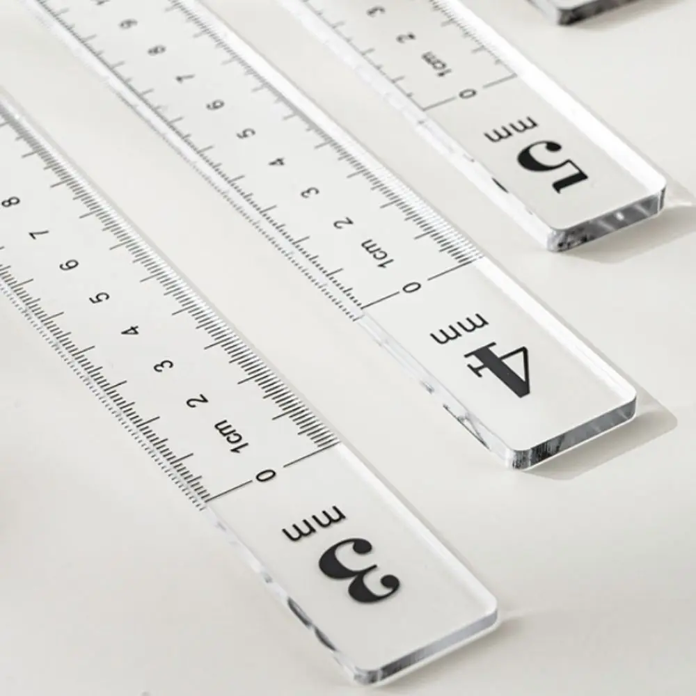 2PCS 3/4/5 MM Baking Leveling Ruler Acrylic DIY Cookie Thickness Measuring Ruler Transparent Biscuit Balance Ruler Pottery Clay
