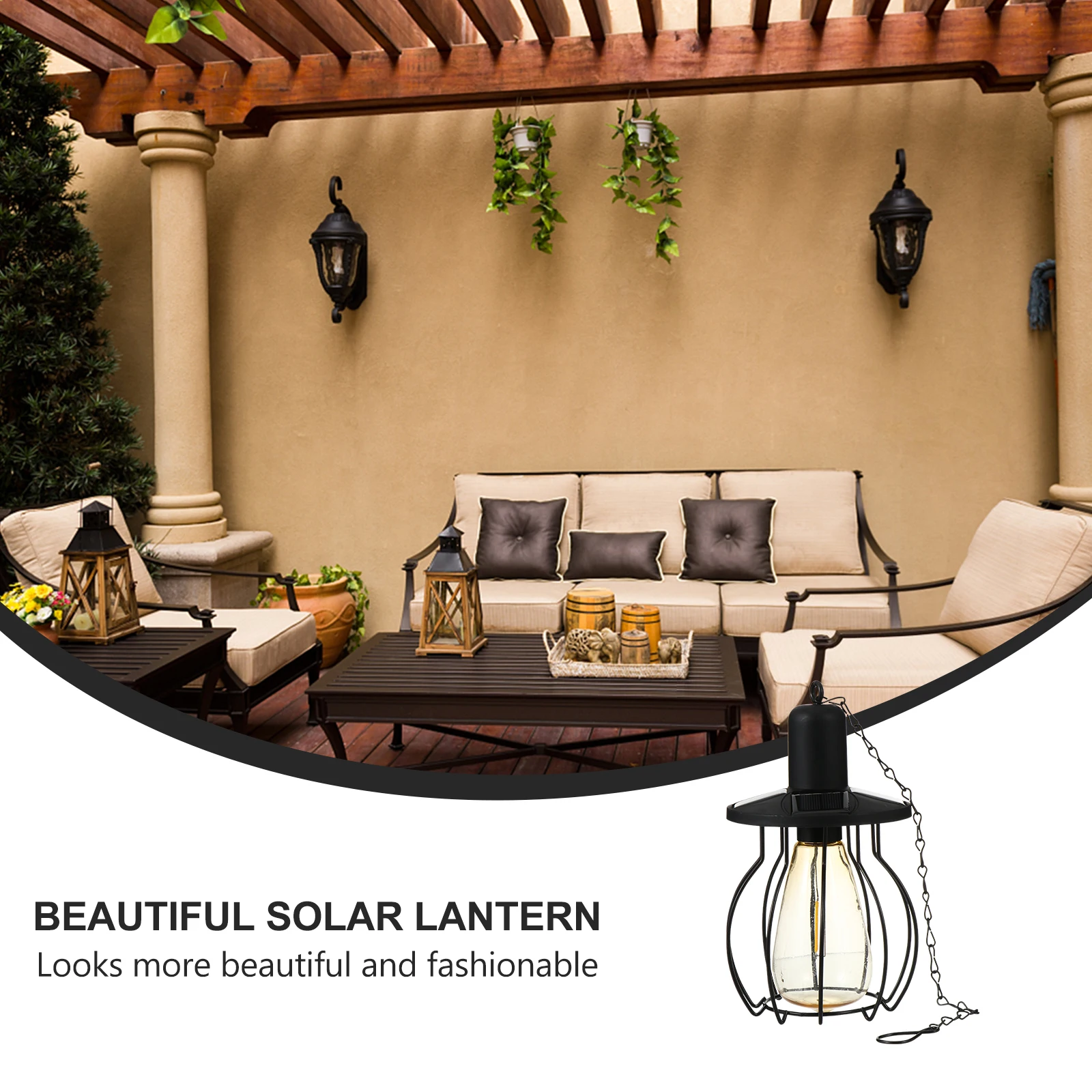 

Solar Wrought Lamp Retro Filament Light Outdoor Garden Decoration Waterproof Retro Hanging Lamp Hanging Lamps Gifts