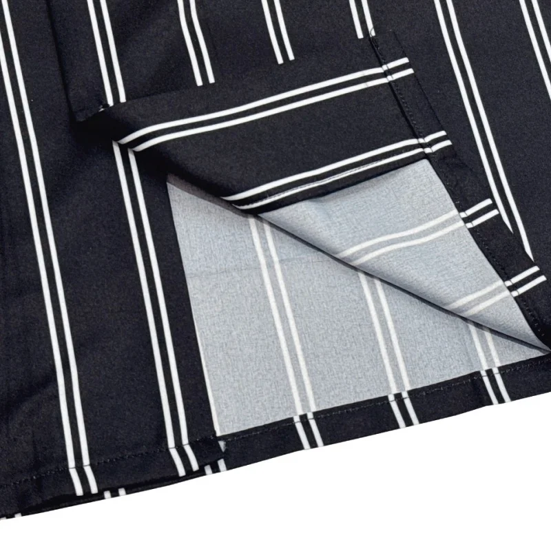 New Best Quality Yellow Black WACKO MARIA Solid Colour Patchwork Stripe Simple Hawaii Mens Womens Short Sleeve Shirt