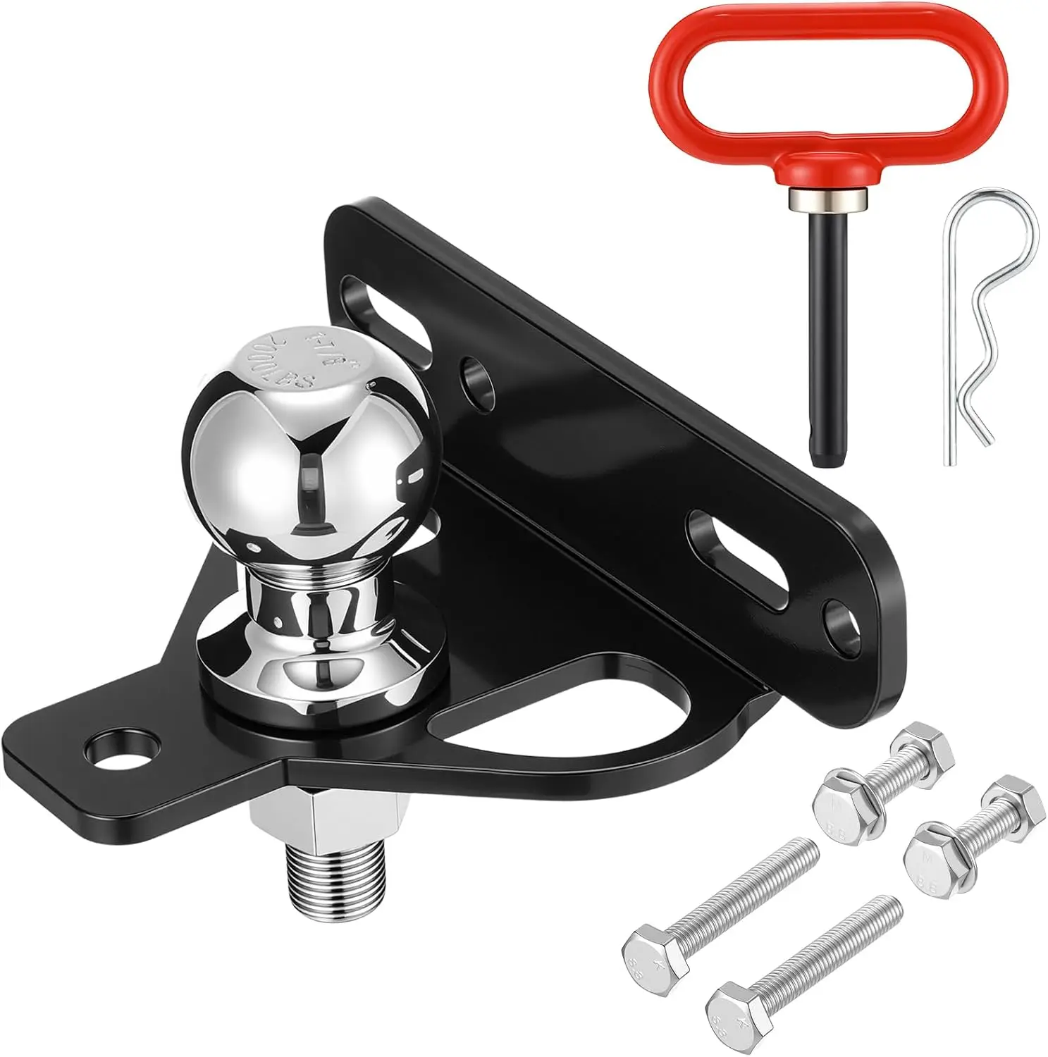 

Heavy Duty Zero Turn Lawn Mower Trailer Hitch, 6mm Steel, 2' Hitch Ball & Pin, Fits 2.5'-5' Holes