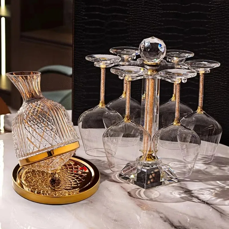 Red wine glass set, rotating decanter, household high-end wine glass.