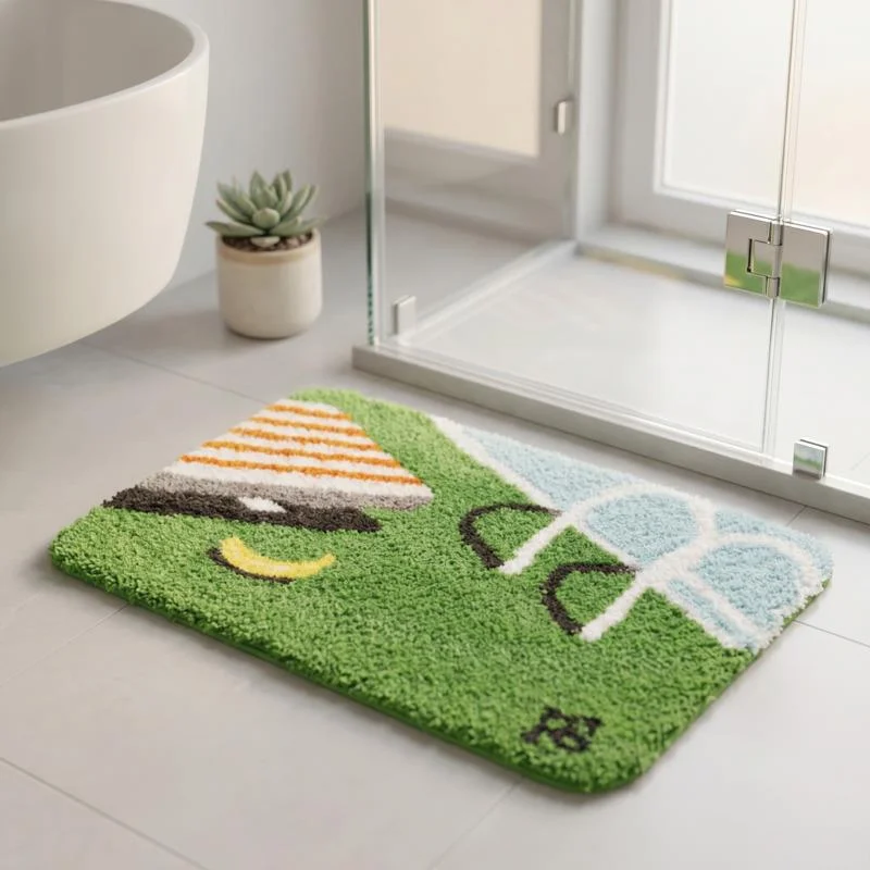Modern Flocked Absorbent Non Slip Door Mat Entry Rug Plush Bathroom Bedroom Floor Mat For Home Cozy Decor For Her Christmas Gift